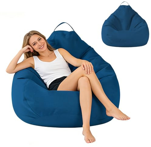 BUERPINKING Pouf Poltrona, Poltrona Sacco Senza Imbottitura, Bean Bag In Misto Cotone e Lino, Pouf Sacco Adatto per camere da letto, sale giochi, soggiorni e terrazze