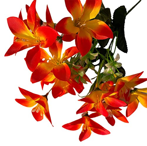 Fictory Fiori di giglio artificiali, 18 teste di gigli in seta realistica, 35 cm, bouquet di fiori finti per casa, matrimonio, ufficio, decorazione
