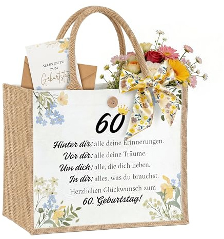 30./40./50./60./70. Geburtstag Geschenk Jutetasche, Doppelseitig Bedruckte Jute-Einkaufstaschen, 35 x 30 x 14 cm Große Kleine Auszeit Geschenk Jutetaschen für Mama Oma Freundin Kollegin zum Geburtstag