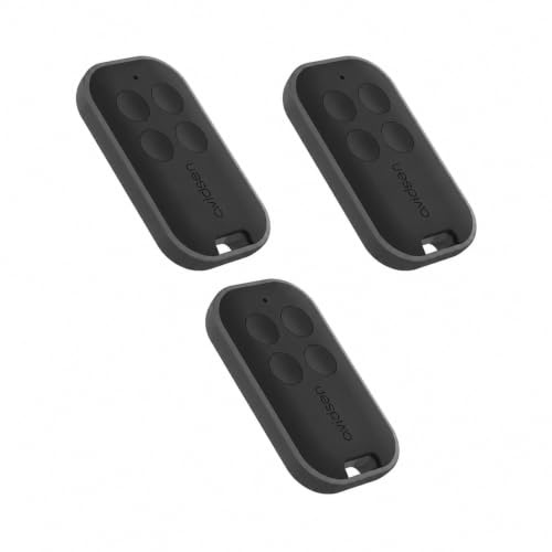 Avidsen Lot de 3 Télécommandes Portail 4 Boutons Rolling Code 433,92 MHz | 3 télécommandes, 4 boutons, 433,92 MHz, Rolling Code 16 bits, CR2032, portée jusqu’à 80 m en champ libre