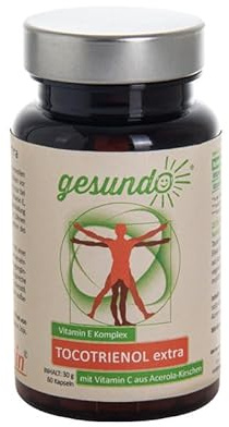 gesundo TOCOTRIENOL extra - mit Vitamin E Komplex + Vitamin C - 60 Kapseln