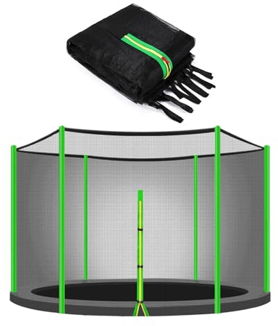 ULTRAPOWER SPORTS reservnät säkerhetsnät trampolnät för trampolin 305 cm 8 stänger grön