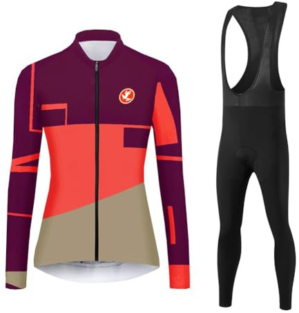 UGLY FROG Neue 2025 Damen Fahrradbekleidung Trikot Langarm Radfahren Jersey Lange Hülsen Fahrradtrikot + Fahrradhose Radtrikot Set