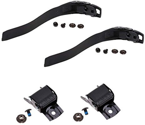 SGerste 2 Set Ersatz stabile Inline Roller Skating Skate Schuhe Energie Riemen mit Schrauben Muttern + Schnalle Schwarz