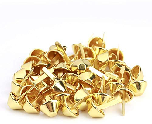 Piedini per Borse, 50 Pezzi di Chiodi Inferiori per Borse, Piedini a Cono Color Oro di 15 mm di Diametro per Rivetti per Borse, Artigianato In Pelle