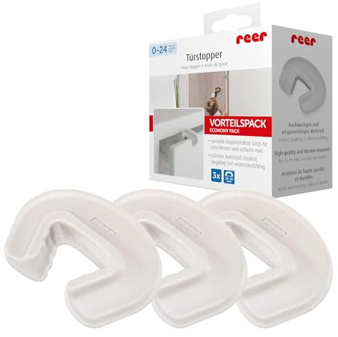 reer Vorteilspack 3x Finger-Klemm-Schutz für Türen, Tür-Stopper, vom schwäbischen Kinder-Sicherheits-Experten, transparent ,3 Stück (1er Pack)