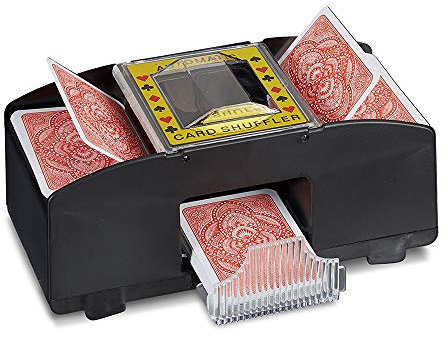Monsterzeug Kartenmischmaschine elektrisch, Spielkarten Mischmaschine für 2 Decks, elektrischer Kartenmischer Kartenspiele, automatisches Kartenmischgerät für Diverse Karten