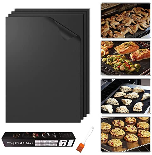 4 Pack Large Oven Liners for Bottom of Electric Gas Oven Reusable,17x 25 Thick Heavy Duty Nonstick Teflon Oven Mat, Heat Resistant Grill Mats Outdoor, Easy to Clean Gas Stove Liners
