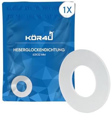 kör4u Joint de cloche, bague d'étanchéité en caoutchouc 63 x 32 mm, joint pour réservoir de chasse d'eau, convient pour Geberit (1)
