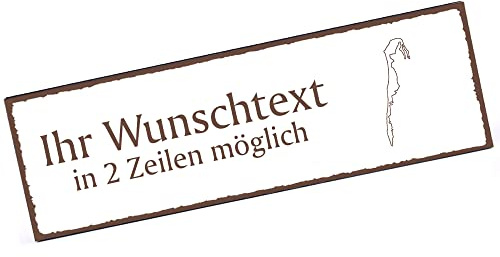 Türschild Insel Hiddensee Namensschild personalisiert mit Gravur- 150mm x 50mm - selbstklebend