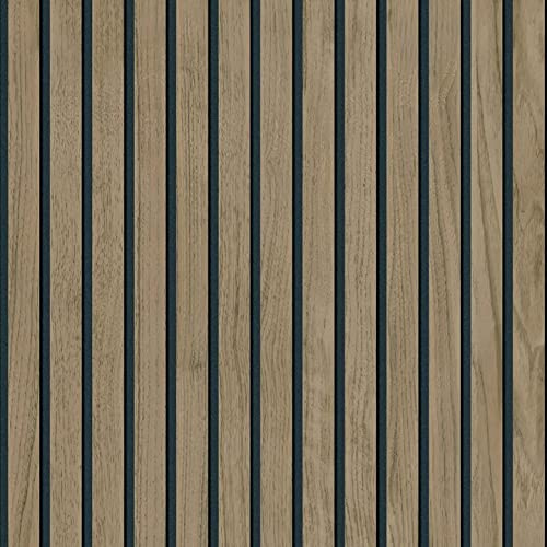 Panacea Wood Slats Wallpaper Walnut - Brown/Black - Belgravia 1157