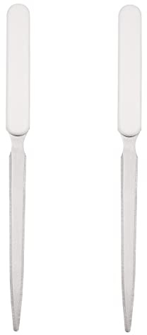 MFUOE 2 Pieces Letter Opener Sturdy Stainless Steel Office Paper Knife Plastic Handle Portable Envelope Opener for School Home Work Uses (White)