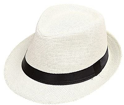 Boolavard barn flickor pojkar sommar Fedora stråhatt brett brätte Floppy strand solskydd hatt, kräm, one size