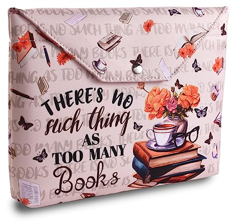 LParkin Funda para libros con cremallera, No hay nada como demasiados libros funda protectora, Fundas de tela lavable para libros, 11 x 9 pulgadas Kindle Sleeve Book Lover Gifts Bookish Gifts