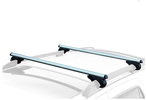 Dachträger Universal Auto Dachträger Set 2 Teilig 52 Zoll Aluminium Über Vorhandene Erhöhte Seitenschienen Mit Lücke Abschließbar Silber Dachgepäckträger