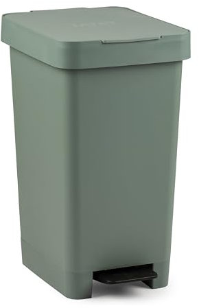 TATAY Pattumiera Cucina con Pedale Smart 25L | Design Compatto e Funzionale | Interni ed Esterni | Per Sacchetti da 30L | Plastica Riciclata Senza BPA | 26x36x47cm, Verde