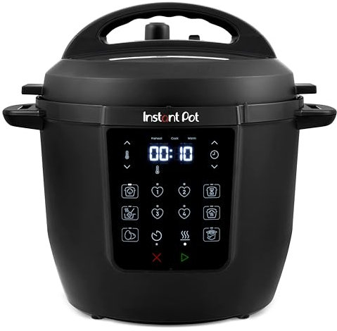 Instant Pot 5.7L Multicocina 7 en 1 Olla a Presión, Cocción Lenta, Vaporera, Salteadora, Yogurtera, Cocedora de Huevos y Calentadora de Alimentos, Interior de Acero Inoxidable, Negra