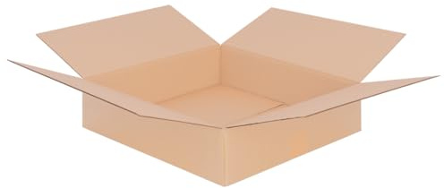 Förpackning vikbara kartonger 395 x 395 x 90 mm brun (yttermått 400 x 400 x 100 mm) KK 91, 1-vågig fraktkartong för medelstora varor, DHL-paket, DPD GLS Hermes kartonger (100 stycken)