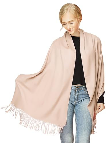 Moschen-Bayern Pashmina Stola Damen für Abendkleid Kaschmirstola Kaschmir Schal Umhang Paschmina - Puder Rosa