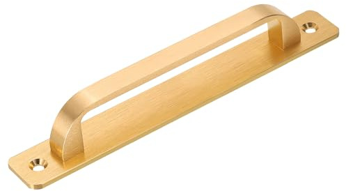 Sourcing Map 1 Pcs Aluminium Gold Barn Door Handle, 7.09 Inch Pull Handle for Cabinet, Closet, Sliding Door, Gold