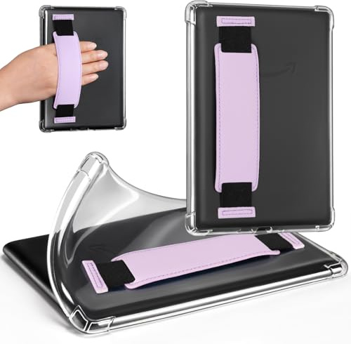 CoBak Clear Durchsichtige Hülle für 7 Zoll 2024 Kindle Paperwhite 12. Generation und Kindle Colorsoft Signature Edition (Modell Nr. SA569P) 7- Leichte Kratzfeste Weich, Lila Band