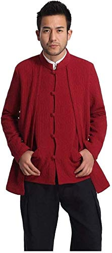 TaiChi Uniform,Tai Chi Clothing, Men's Kung Fu Uniform, Chinese Traditional Tang Suit Cotton Tai Chi Qi Gong Martial Arts Wing Chun Shaolin Taekwondo Training Clothing(Red_M)