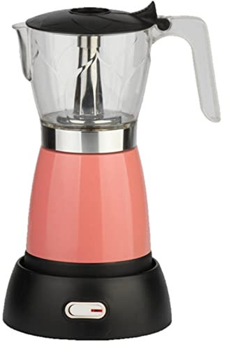 ETZRYSYB Caffettiera elettrica per moka, caffettiera espresso, adatta per cucina e ufficio (rosa)