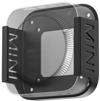 Fasgear ABS-plast VESA-hållare för Mac-mini M4/Pro 2024, hållare under skrivbord/väggfäste/bildskärmshållare, för Office Home (svart)