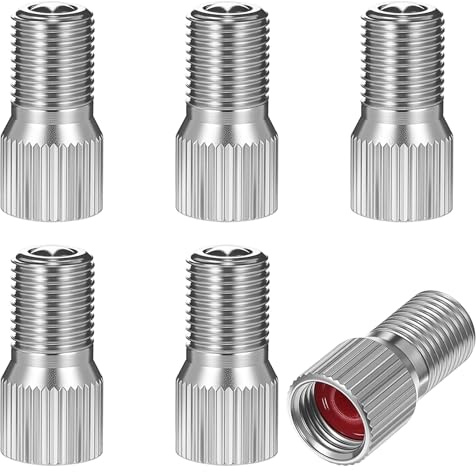 HJZHII 6 Stück Französisches Ventil Adapter, 19mm Ventilverlängerung Autoventil Ventilverlängerungen Reifenventilverlängerungen mit Gewinde Verlängerung Luftpumpe Adapter