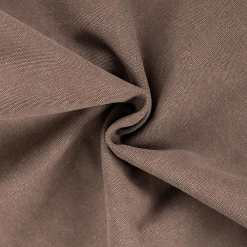 Canvas Stoff gewachst – Schwerer Waxed Canvas 480 g/m²- Vintage-Look, wasserabweisend, robust – Ideal für Taschen, Schürzen, Outdoor & DIY-Projekte - Meterware ab 50cm (dark brown)