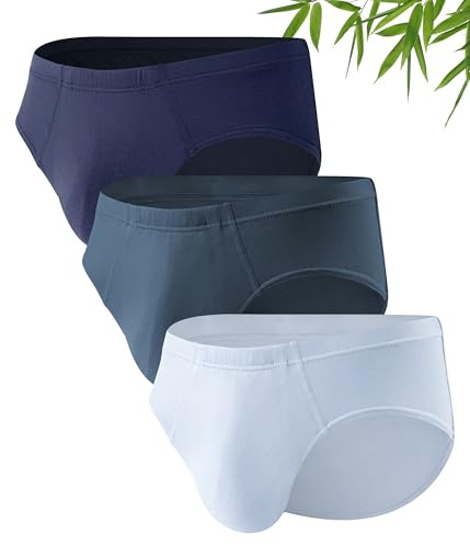 SUNCHIRI Men's Incontinence Underwear, 50 ml Leak-Proof Washable Absorbent Protective Reusable Underpants Briefs 3 Pack (Multicolor01, Medium)