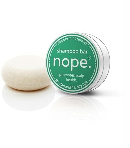 nope. Haircare Peppermint Refresh Anti-Dandruff Shampoo Bar Travel Set, Vegan friendly and plastic free, anti dandruff & Oily Scalp Control with Leak-Proof Travel Tins, 70g