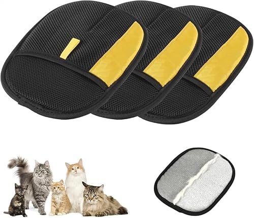Mihauuke 3 Pièces Gants de toilettage pour Animaux de Compagnie,Aimant en Fourrure,Gants Polyvalents pour enlever Les Poils d'animaux de Compagnie