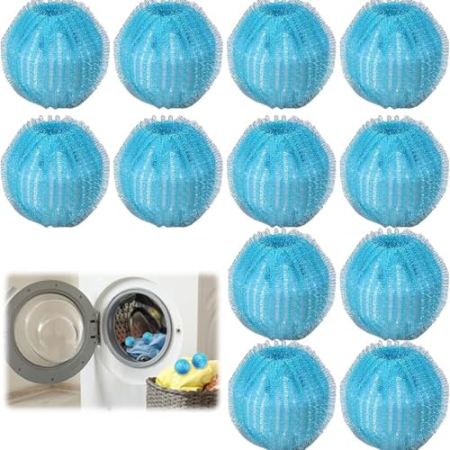 Pet Hair Remover for Laundry,12PCS Dog&Cat Hair Remover Lint Balls for Washing Machine,Dryer Balls,Reusable Pet Hair Fur Catcher for Laundry Washing,Laundry Balls Set for Pet Hair Removing (12 PCS)