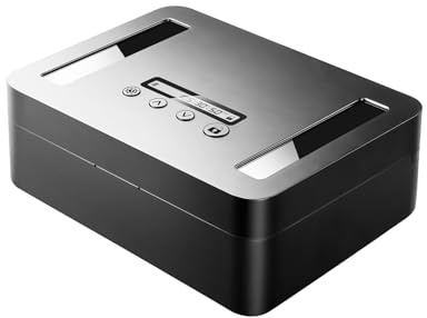 Vaydeer Handy-Safe mit Timer aus Metall, Schwarz | Timer bis 365 Tage, USB-C-Notstromversorgung, Kindersicherung, für Handy, Snacks, Schlüssel und mehr