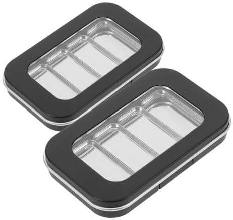 Plateau de Maquillage Magnétique Noir Rechargeable en Plastique et Fer, Lot | Voyage, Rangement Cosmétique, Boîte à Fenêtre pour Fards, Blush et Échantillons