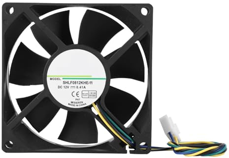 COOLING FAN, DC12V 0.41A 8CM 4Pin PWM Temperature Control Chassis Fan Cooler 12V Power Supply Replacement Mini Small Box for Smart Ventilation