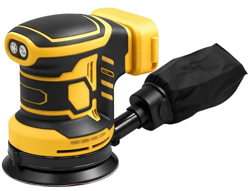 Brushless Cordless Orbital Sander Compatible with Dewalt 20V MAX Battery, 12,000 OPM Palm Sander with Dust Bag, Lightweight Power Sander for Wood, Metal & DIY (Tool Only)