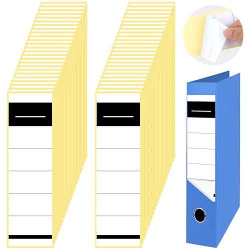 Self-Adhesive Folder Spine Labels, 54 x 190mm Lever Arch File Labels | 50Pcs Spine Stickers for Office School Home Classification, White