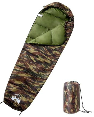 Mangloder Mumien-sovsäck för vuxna camping 3 säsonger, isolerad utomhus sovsäck med huva, vattentät, lätt, kompakt, perfekt för vandring, vandring, festivaler, resor och stugturer