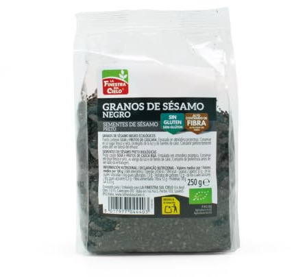 La Finestra Sul Cielo Semillas de Sésamo Negro Pulidas Bio, Envase Compostable, 250g