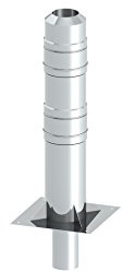 Schornsteinerhöhung/Kaminerhöhung um 500mm wirksame Verlängerung, DW doppelwandig, Wandstärke 0,5mm; 25mm mineralische Isolierung,; Ø 250mm Innendurchmesser, Edelstahl