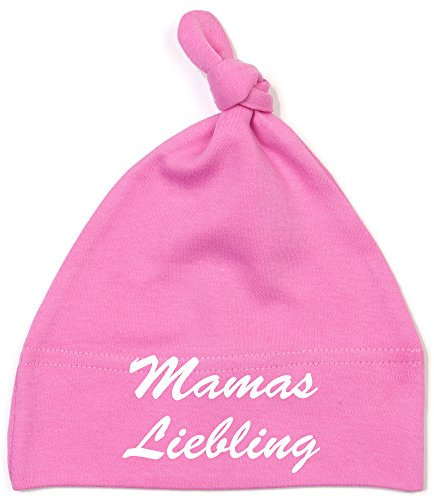 Schnoschi Babymütze in pink mit Mamas Liebling hochwertig Bestickt/gestickt