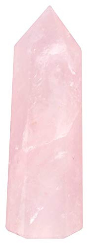 SUNYIK Gemstone Healing Crystal Points Wand, Single Terminated Wand Prism for Meditation, Rose Quartz