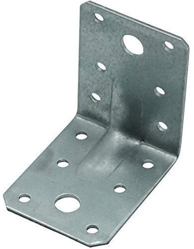 SC-Normteile | Winkelverbinder mit Sicke - 70 x 70 x 55 mm - 25 Stück - Feuerverzinkt - Lochwinkel Rippe Steg - Made in Germany