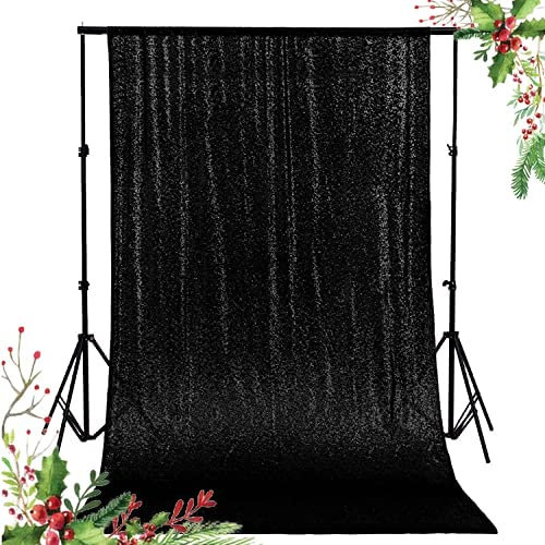Telón de Fondo con Lentejuelas para Fotos de 91 x 18 cm, Fondo Negro con Purpurina, decoración de cumpleaños, Cortinas de Lentejuelas, Paneles para Fiestas, Cortina de Ducha, decoración del hogar