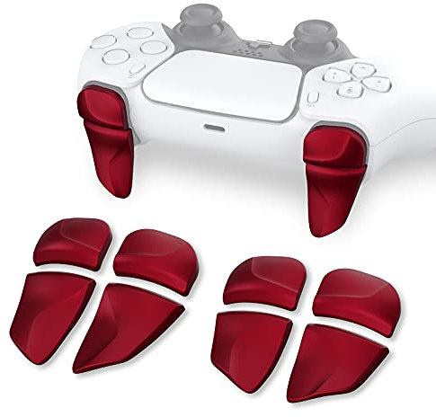 PlayVital Trigger Estensione per ps5/Edge Controller Joystick,BLADE Tasti L1 L2 R1 R2 Grilletto Lungo per PS Portal Remote Player,2 Paia,Rosso Scarlatto