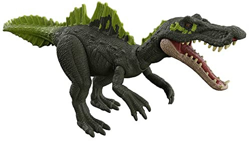 Mattel Jurassic World: Ein neues Zeitalter Roar Strikers Ichthyovenator Dinosaurier-Actionfigur, brüllender Sound, Beißangriff, physisches und digitales Spiel, ab 4 Jahren HDX44