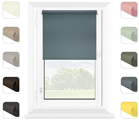 MARDOM Rollos für Fenster Ohne Bohren - Klemmfix Rollo - Mini Rollos für Fenster - Rollo Ohne Bohren - Fenster Rollos für Innen (Blau, 70x215 cm (Stoffbreite: 66))
