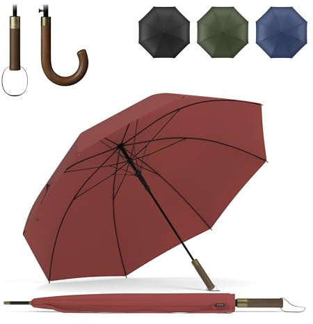Sapor Design Paraply paraply stormsäkert automatiskt vindsäkert | XXL stort och stabilt för 2 personer kvinnor och män | Golfparaply resa – 123 cm Ø elegant | SAPOR MODERN, röd, XXL